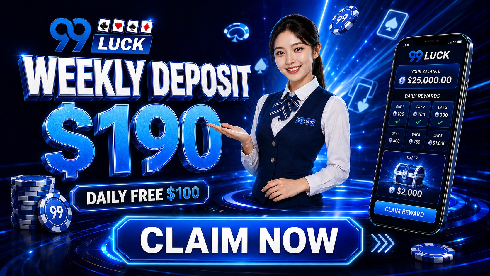 99LUCK AUS slot daily bonus promotion